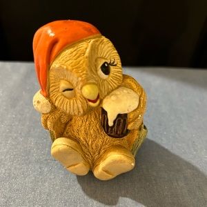 Vintage 1970's Hand Crafted Painted Schmid/Pepiware Ltd. Stoneware Owl Figurines